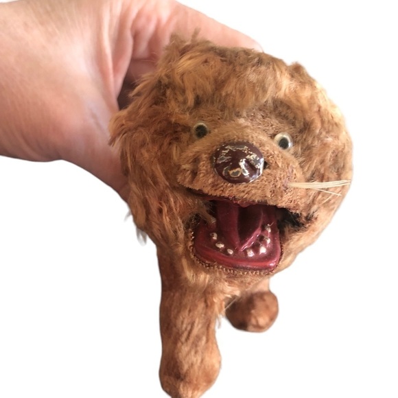 VTG Wind ~Up Lion Shakes Tail Open Mouth Faux Fur Realistic  5” Made In Japan - Picture 9 of 9